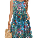 Nadorine Women's Casual Floral Sleeveless Sundress with Pockets (US Only)