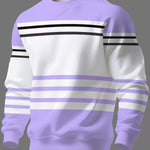 KZZ Men's Simple Striped Classic Long-Sleeve Sweatshirt