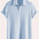 KZZ Men's solid color pique knit polo shirt