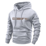 KZZ Men's Spring and Autumn Thin Long Sleeve Pocket  Printed Hooded Sweatshirt