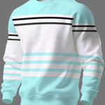 KZZ Men's Simple Striped Classic Long-Sleeve Sweatshirt
