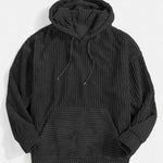 KZZ Men's Autumn/Winter Hooded Solid Color Hoodie