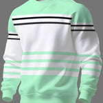 KZZ Men's Simple Striped Classic Long-Sleeve Sweatshirt
