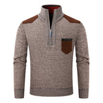 KZZ Men's half-zip sweater with a zippered pocket