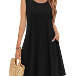 Nadorine Women's Casual Floral Sleeveless Sundress with Pockets (US Only)
