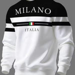 KZZ Men's Simple Striped Classic Long-Sleeve Sweatshirt