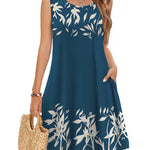 Nadorine Women's Casual Floral Sleeveless Sundress with Pockets (US Only)