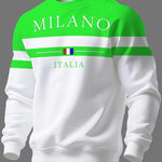 KZZ Men's Simple Striped Classic Long-Sleeve Sweatshirt