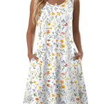 Nadorine Women's Casual Floral Sleeveless Sundress with Pockets (US Only)