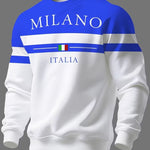 KZZ Men's Simple Striped Classic Long-Sleeve Sweatshirt