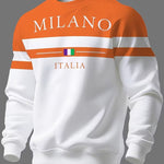 KZZ Men's Simple Striped Classic Long-Sleeve Sweatshirt