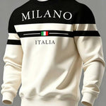 KZZ Men's Simple Striped Classic Long-Sleeve Sweatshirt