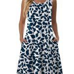 Nadorine Women's Casual Floral Sleeveless Sundress with Pockets (US Only)