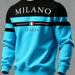 KZZ Men's Simple Striped Classic Long-Sleeve Sweatshirt