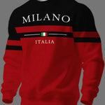 KZZ Men's Simple Striped Classic Long-Sleeve Sweatshirt
