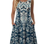 Nadorine Women's Casual Floral Sleeveless Sundress with Pockets (US Only)
