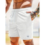 KZZ Men's Letter Patchwork Print Pocket Shorts