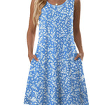 Nadorine Women's Casual Floral Sleeveless Sundress with Pockets (US Only)