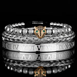 Roman Panther Triple Stack Bracelet Set