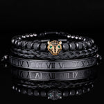 Roman Panther Triple Stack Bracelet Set