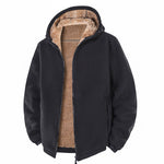 KZZ Men's Fleece Jacket - Sherpa Lined Hooded Full Zip Up Coat