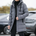 KZZ Men's Heavy-Duty Windproof Winter Coat - Thickened Full-Zip Hooded Jacket