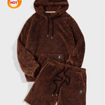 KZZ Men's Hooded Sweatshirt Shorts Set, Very Worthwhile Hoodie Top Pants Two-Piece Suit
