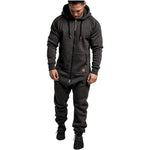 KZZ Men's Hooded Fleece Jumpsuit