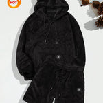 KZZ Men's Hooded Sweatshirt Shorts Set, Very Worthwhile Hoodie Top Pants Two-Piece Suit