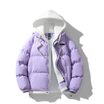 KZZ Hooded Casual Winter Men's Jacket Fake Two-Piece Design Detachable Hat
