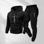 KZZ Printed Hoodie and Drawstring Sweatpants Set
