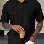 KZZ Retro loose textured knit polo shirt for men