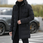 KZZ Men's Heavy-Duty Windproof Winter Coat - Thickened Full-Zip Hooded Jacket