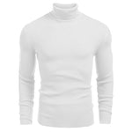 KZZ Fall Outfits Men's Knitted Ribbed Turtleneck/High Neck Slim Fit Basic Sweater