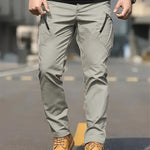 KZZ Men's Solid Color Flap Pocket Zipper Fly Cargo Pants without Belt Accessories