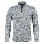 KZZ Men'S Fleece-Lined Half-Zip Sweatshirts, Casual Solid ColorPullovers with Stand Collar