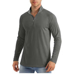 KZZ Men's  Zip Shirt  Quick Dry Lightweight Long Clothing Sports Casual Wear