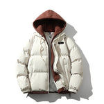 KZZ Hooded Casual Winter Men's Jacket Fake Two-Piece Design Detachable Hat