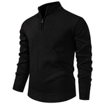 KZZ Men's Quarter Zip Sweater Slim Fit Lightweight High Neck Pullover Casual Sweater