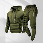KZZ Printed Hoodie and Drawstring Sweatpants Set