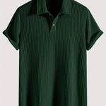 KZZ Men's Plain Jacquard Knit Polo Shirt