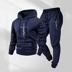 KZZ Printed Hoodie and Drawstring Sweatpants Set