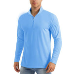 KZZ Men's  Zip Shirt  Quick Dry Lightweight Long Clothing Sports Casual Wear