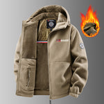 KZZ Men's Heavyweight Double Sided Fleece Jacket with Full Zip Closure & Hood Thick Winter Warm Coat