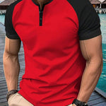 KZZ  Men's button-down Henley collar sports polo shirt