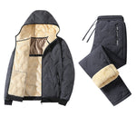 KZZ Men’s Autumn Winter Fleece Thickened Set - Multi-Pocket Design
