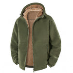KZZ Men's Fleece Jacket - Sherpa Lined Hooded Full Zip Up Coat