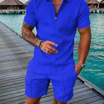 KZZ Mens Polo Shirt and Shorts Sets