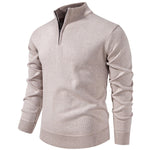 KZZ Men's Quarter Zip Sweater Slim Fit Lightweight High Neck Pullover Casual Sweater