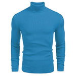 KZZ Fall Outfits Men's Knitted Ribbed Turtleneck/High Neck Slim Fit Basic Sweater